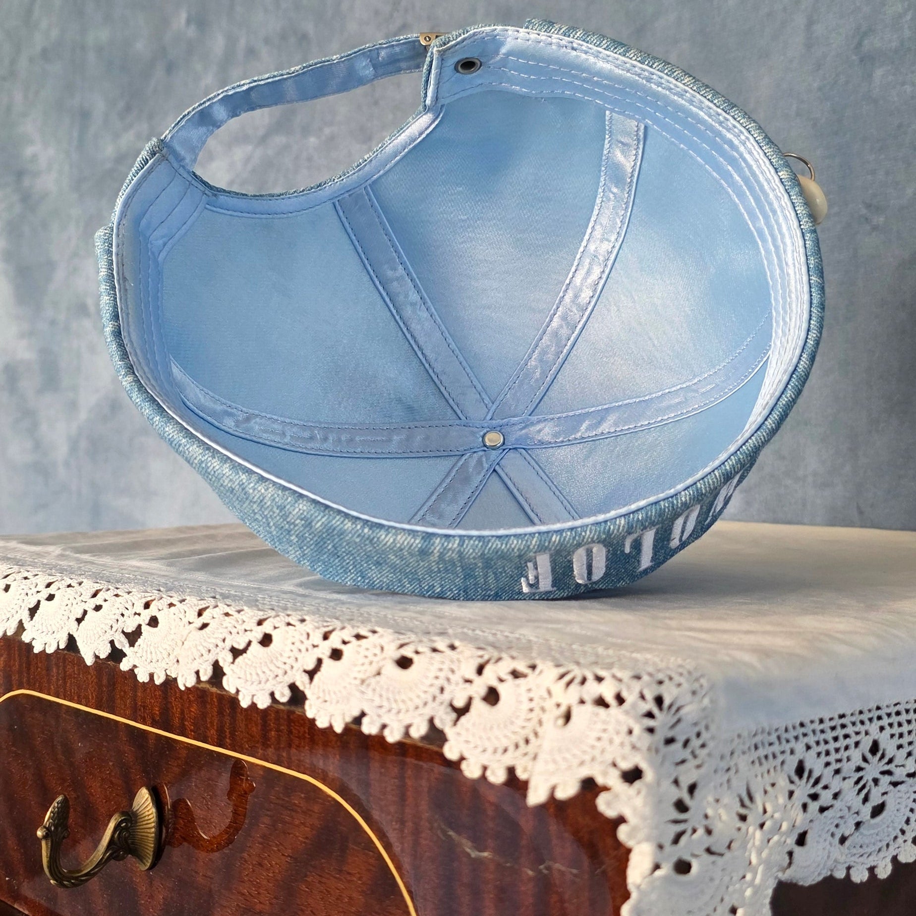 Bonnet WOLOF Print Denim - Intérieur Satin